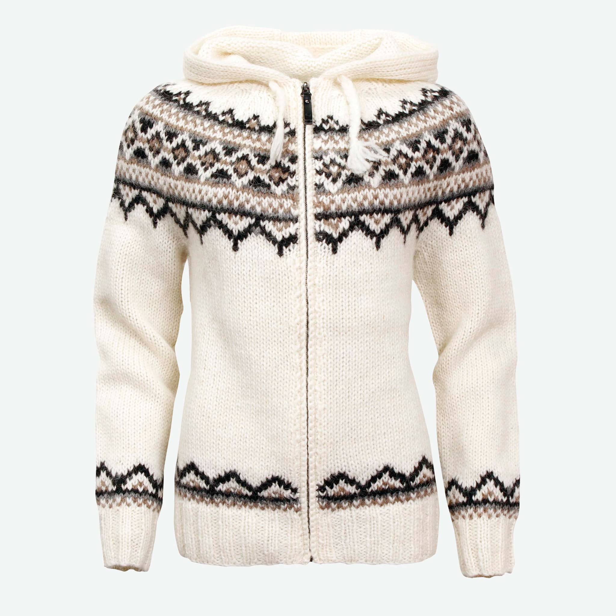 Brynja Icelandic wool jumper with zip and hood