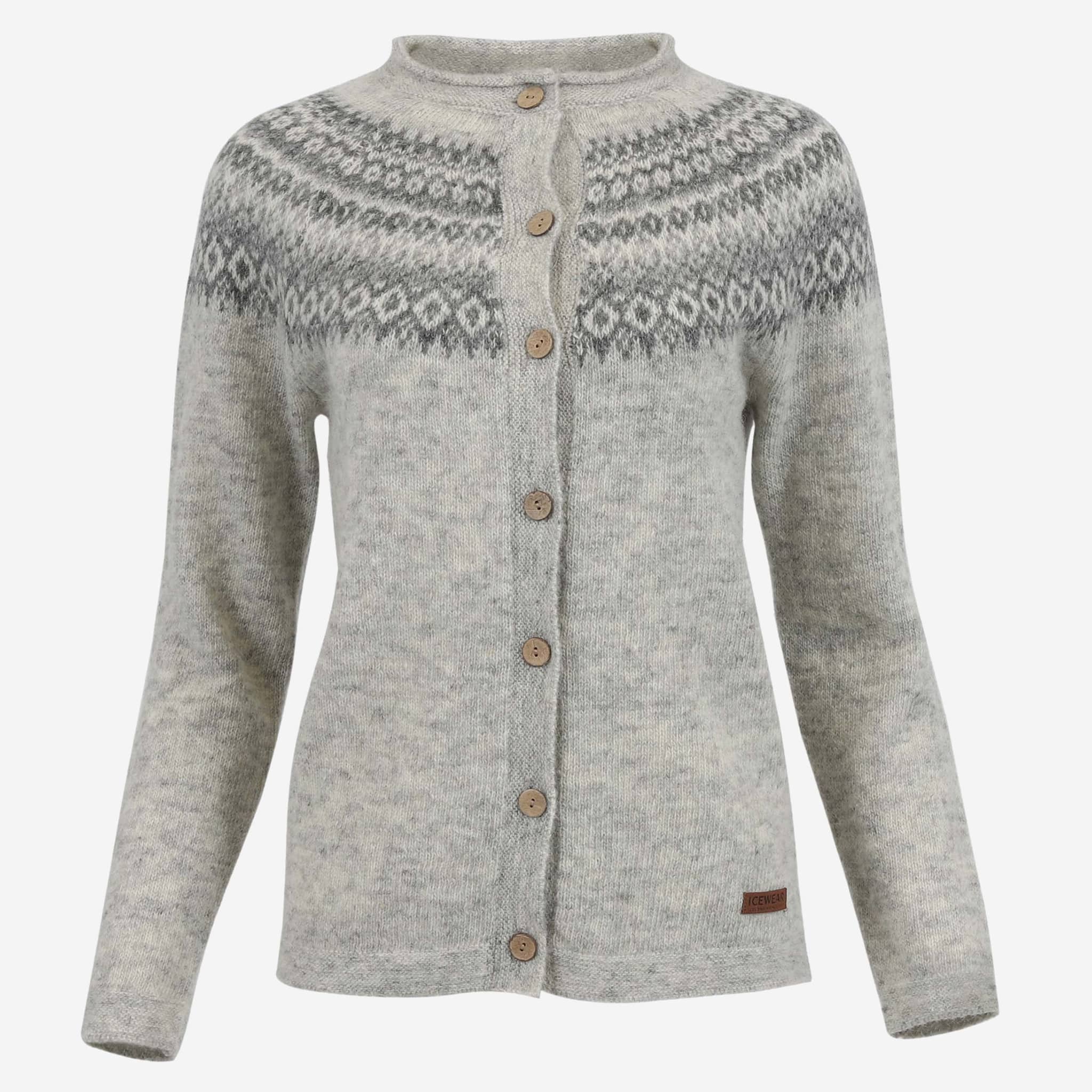 Fagradalsfjall women´s icelandic pattern wool cardigan