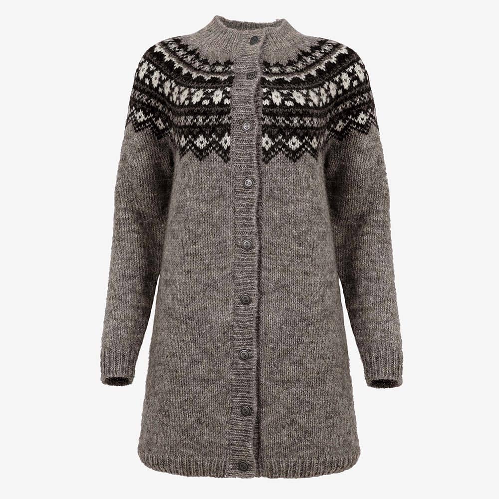 Pull long en laine islandaise Fróðný 