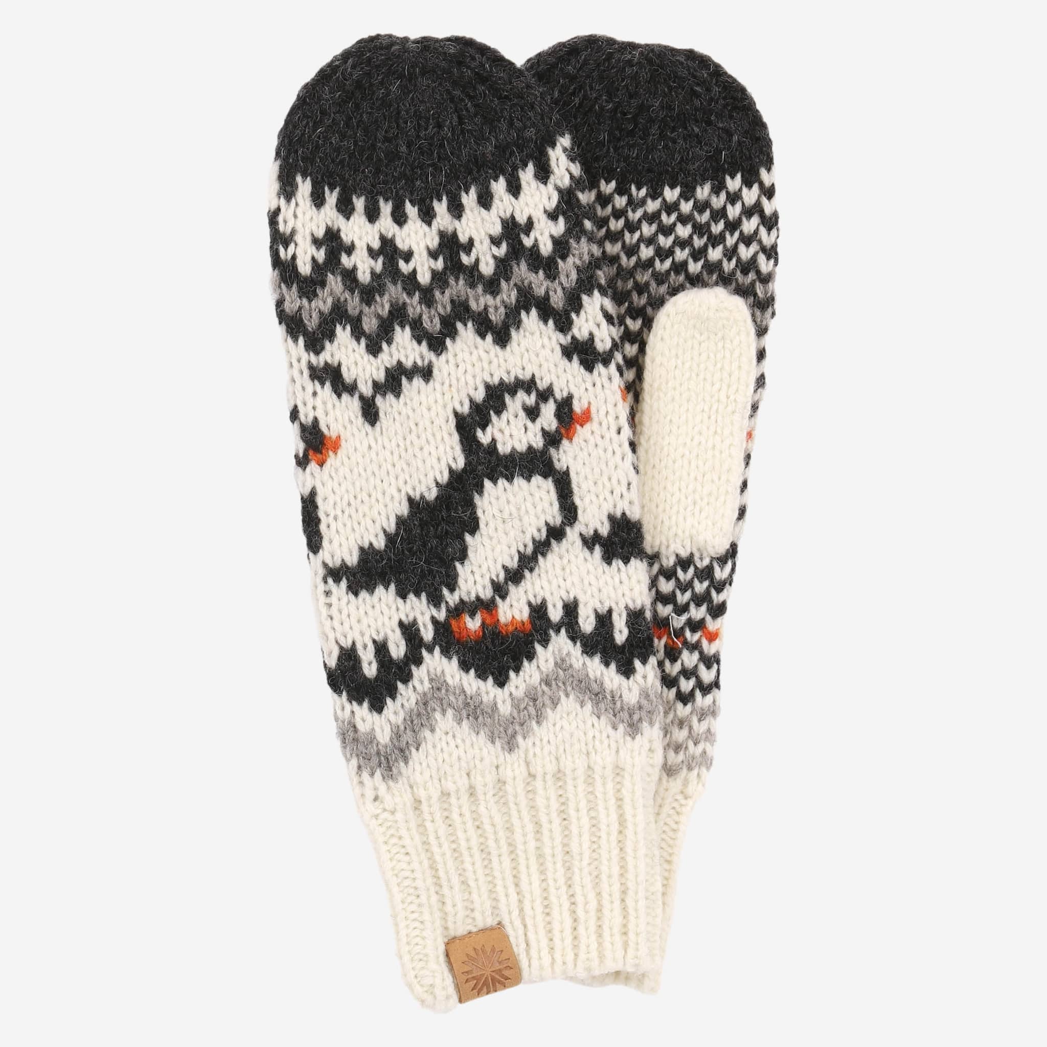 Moufles en laine à motif de macareux Lundi 