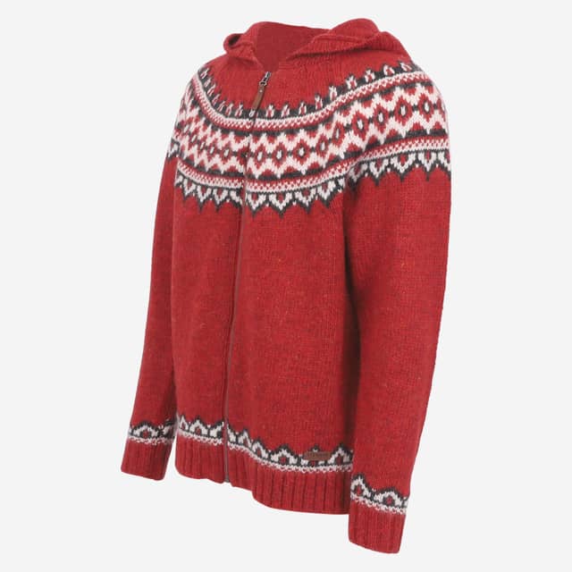 Brynjudalur Icelandic wool knitted hooded sweater
