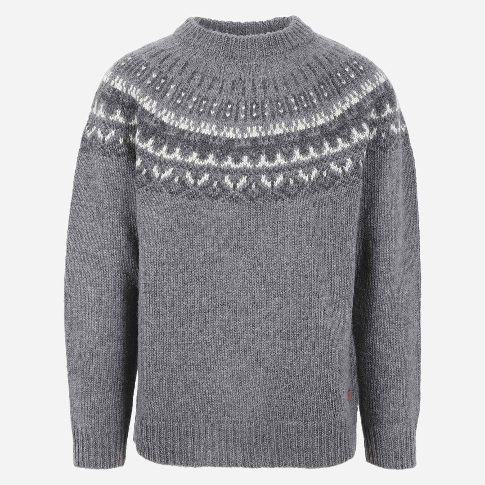 Elís gray Icelandic wool sweater 