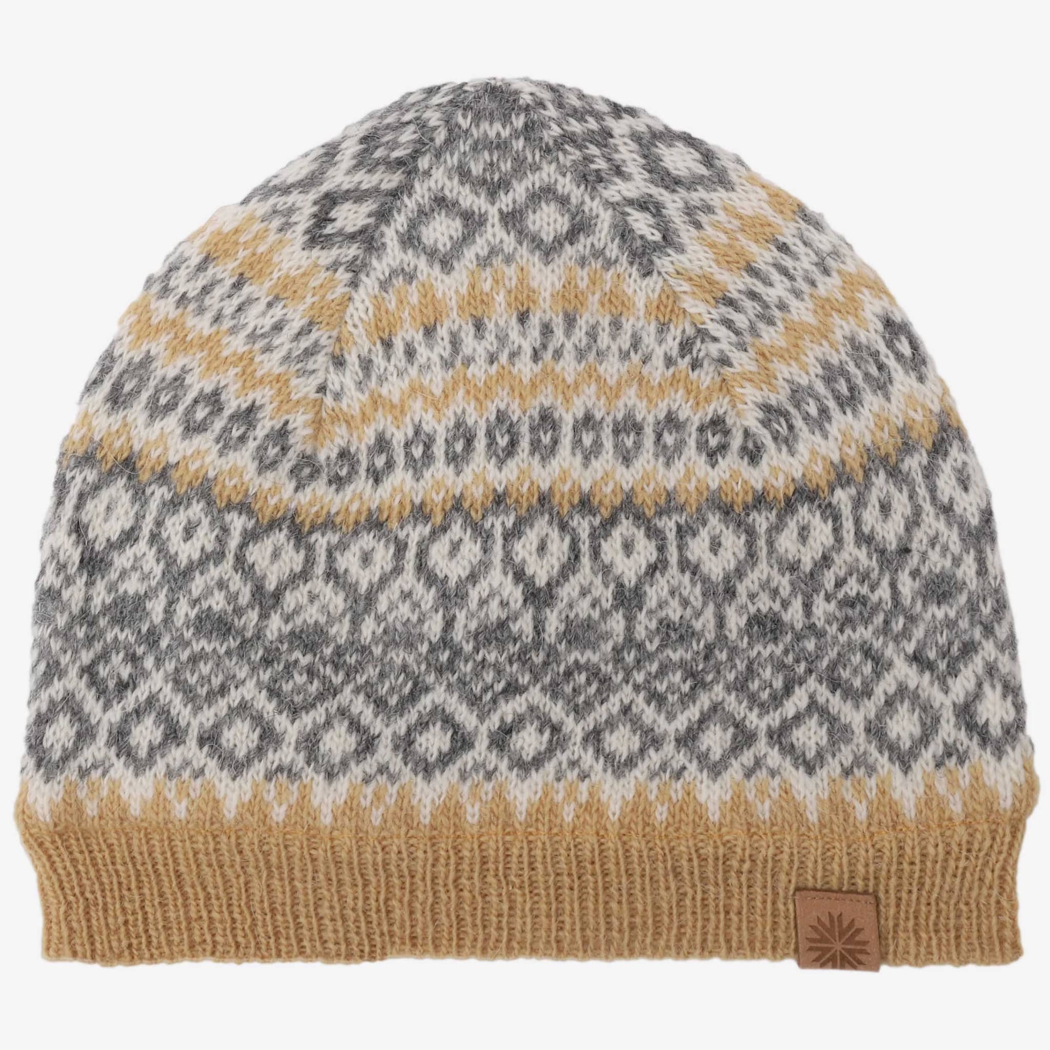 Fagradalsfjall wool hat with Icelandic pattern