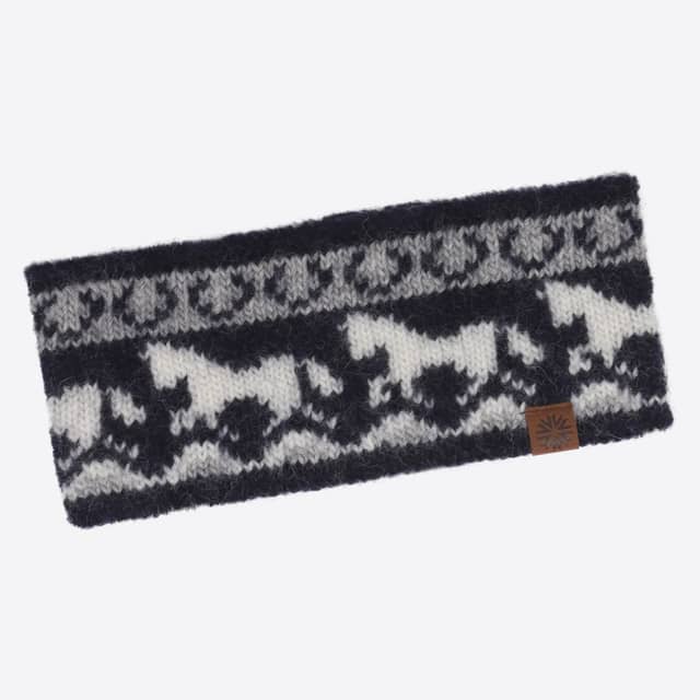 Sleipnir wool headband with horse pattern