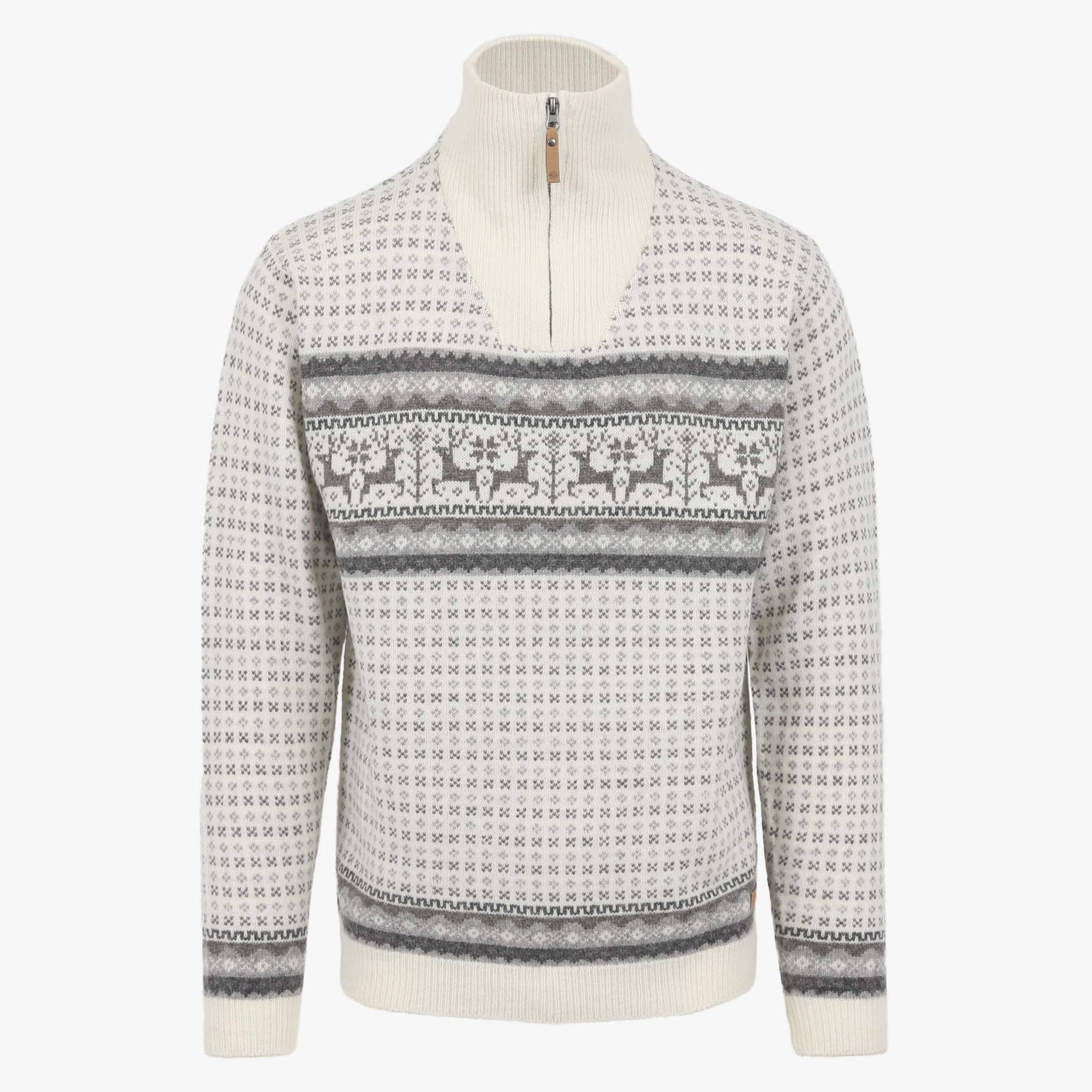 Hreindýrsholt knitted pullover with reindeer motifs 