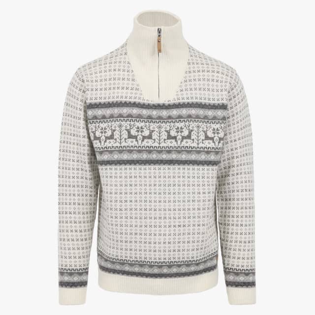 Hreindýrsholt knitted pullover with reindeer motifs 