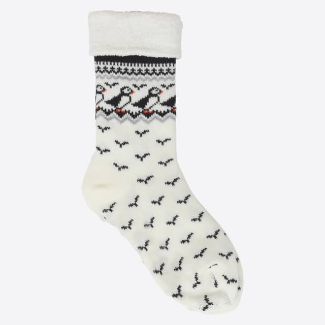 Lundaklettur soft socks with puffin design