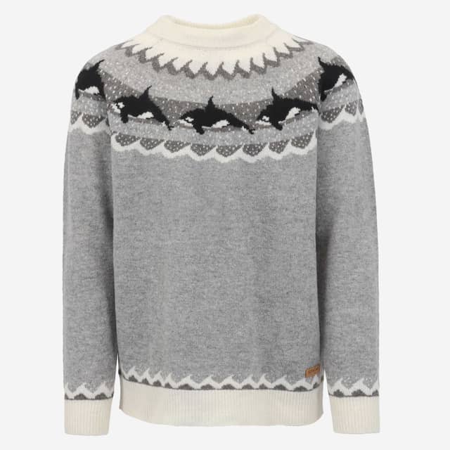 Hvalur wool pullover with orca design