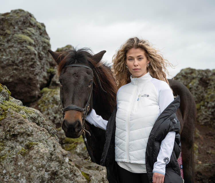 women with Icelandic horse