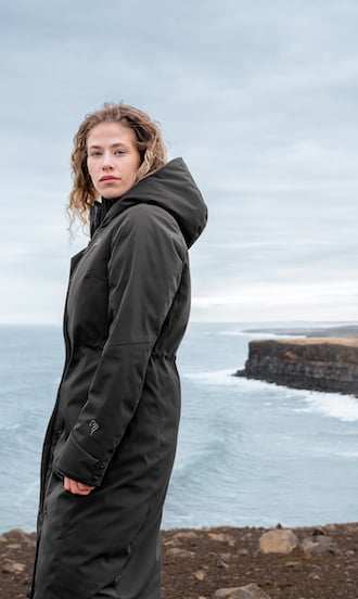 woman black parka